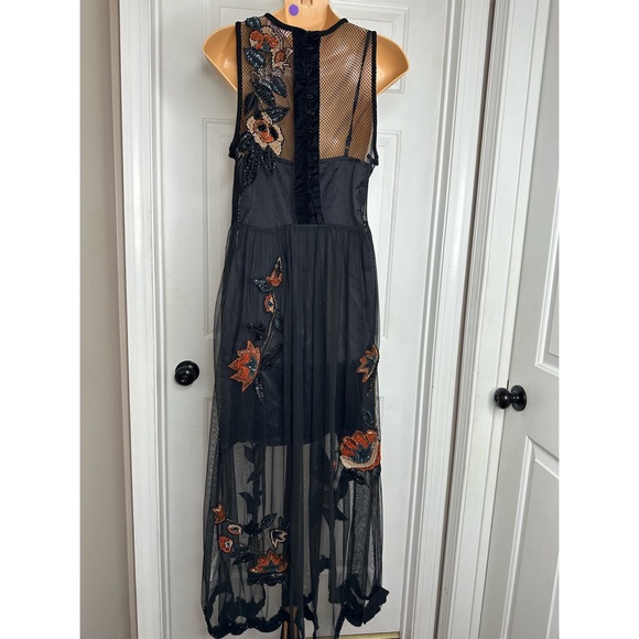 Anthropologie Not So Serious by Pallavi Mohan Midnight Garden Maxi Dress - Picture 8 of 9